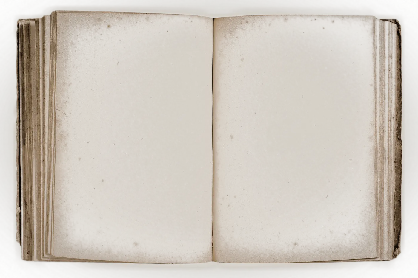 An open book with both pages blank.